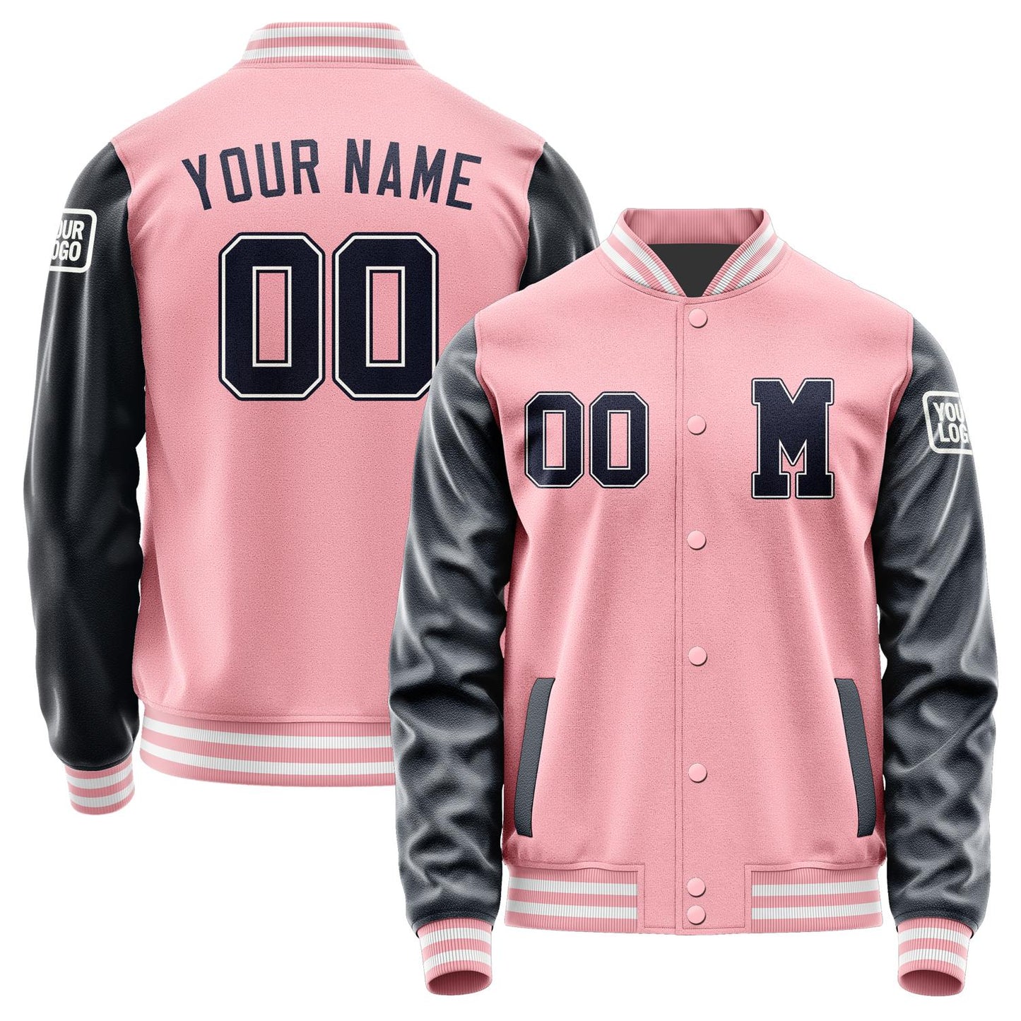 Custom Light Pink Navy Jacket Jb2121112118111818