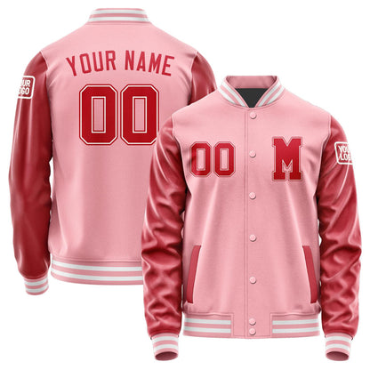 Custom Light Pink Red Jacket Jb2121142118141818