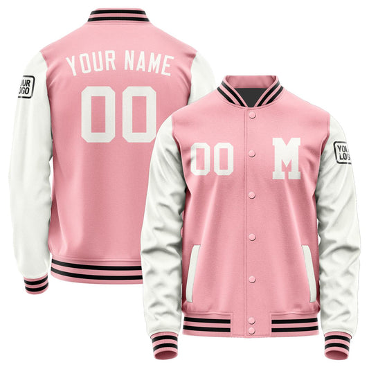 Custom Light Pink White Jacket Jb2121182117181817