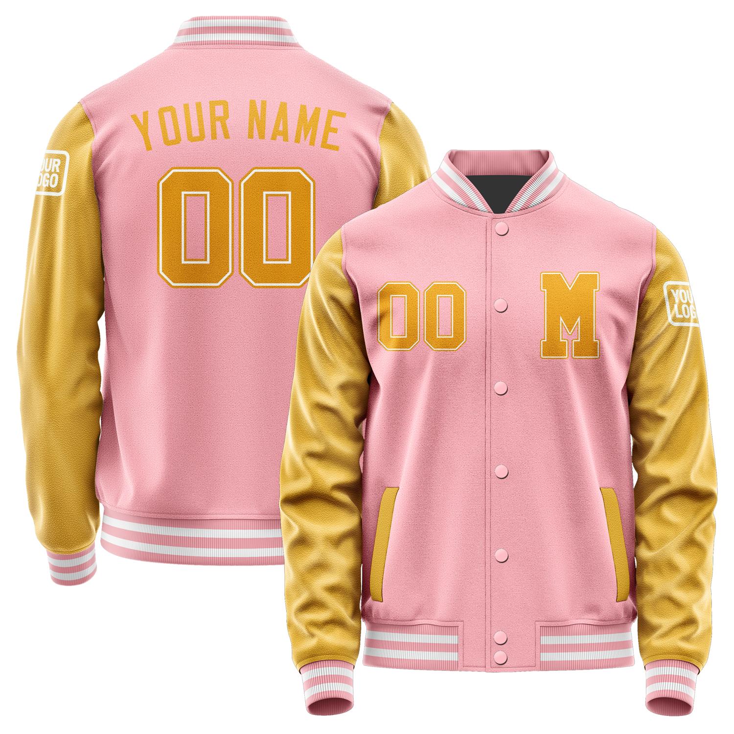 Custom Light Pink Yellow Jacket Jb2121192118191818