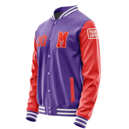 Custom Light Purple Orange Red Jacket Jb2323122318121818