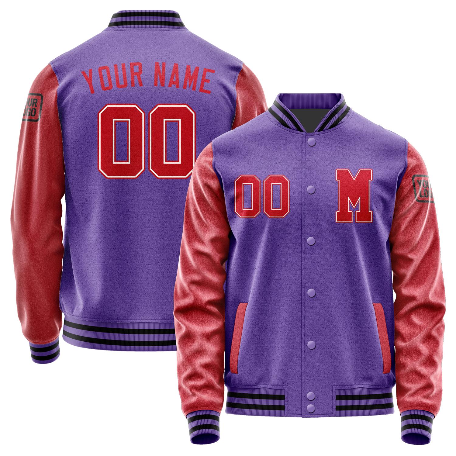 Custom Light Purple Red Jacket Jb2323142317141817