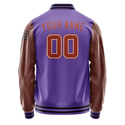 Custom Light Purple Coral Red Jacket Jb2323162317161817
