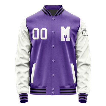 Custom Light Purple White Jacket Jb2323182317181817