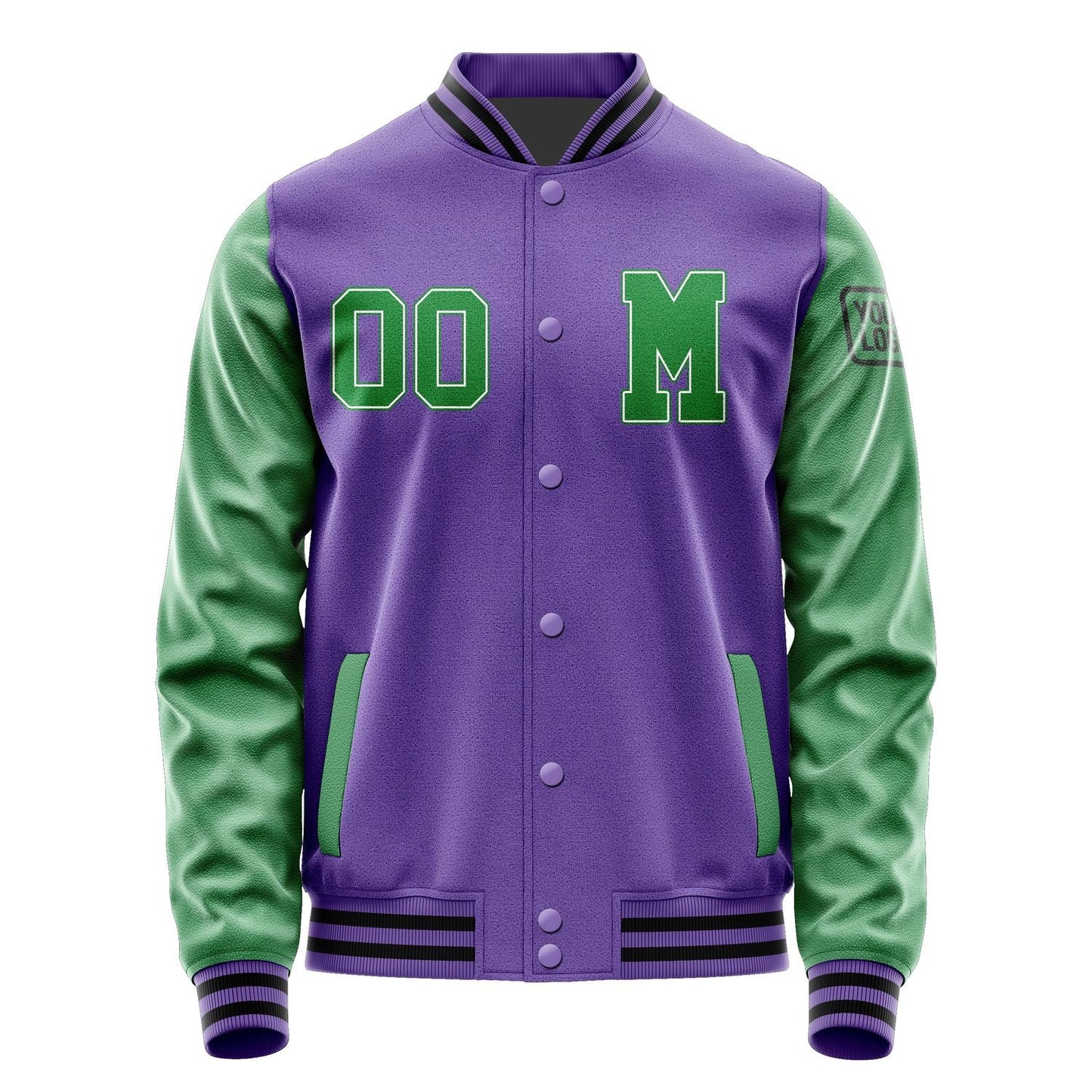 Custom Light Purple Emerald Green Jacket Jb2323242317241817