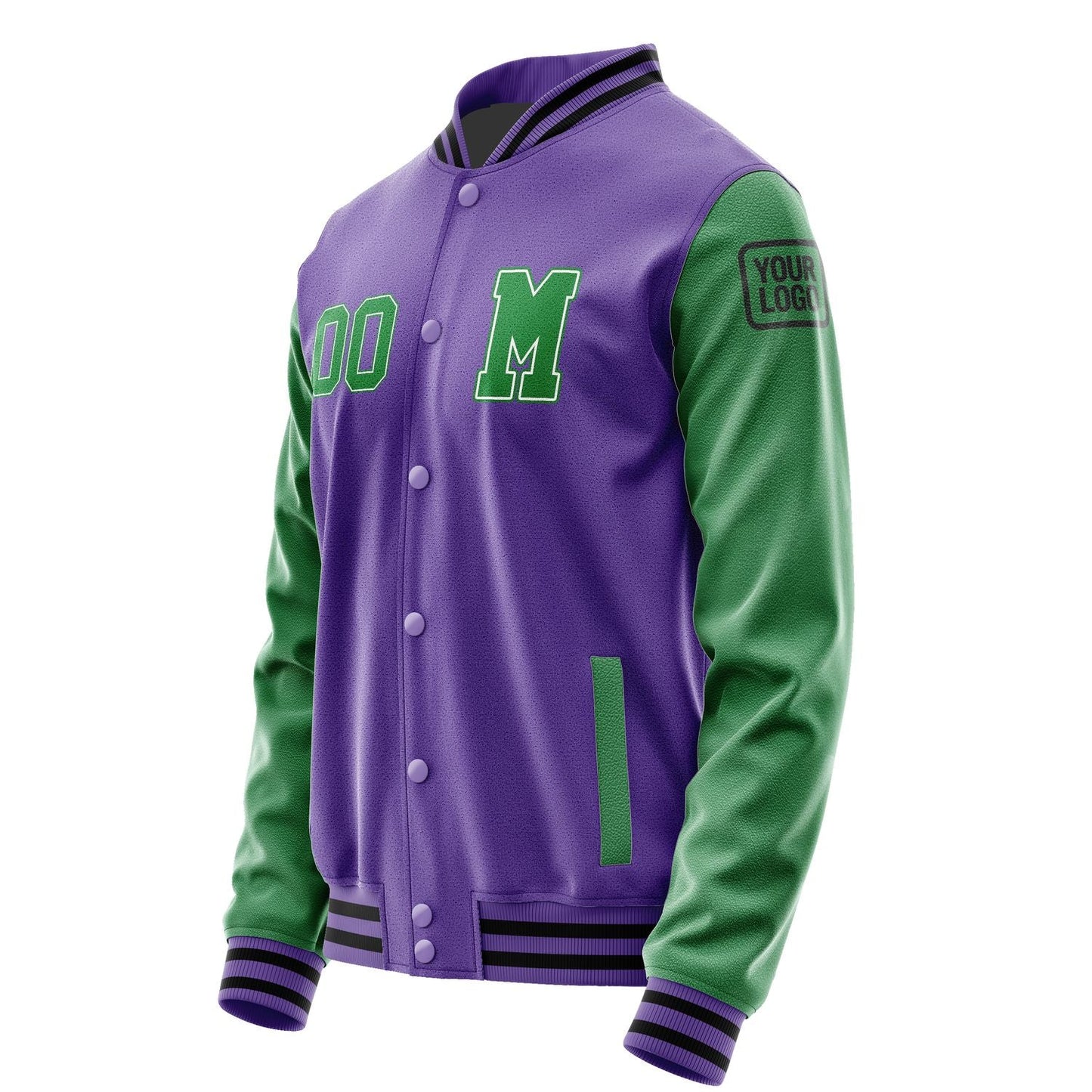 Custom Light Purple Emerald Green Jacket Jb2323242317241817
