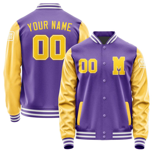 Custom Light Purple Gold Jacket Jb2323302318301818