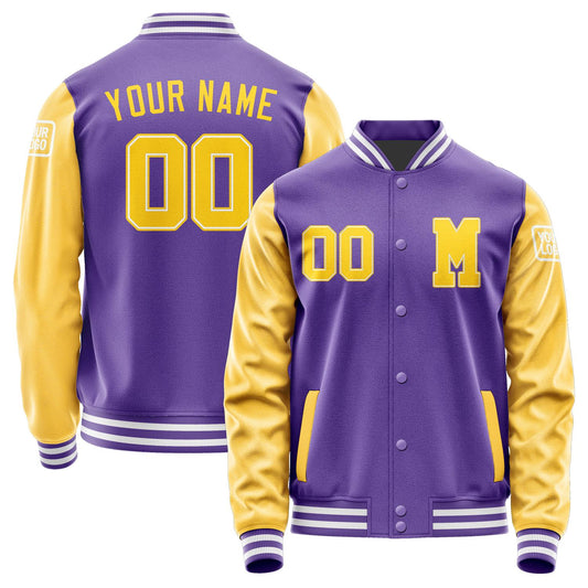 Custom Light Purple Gold Jacket Jb2323302318301818