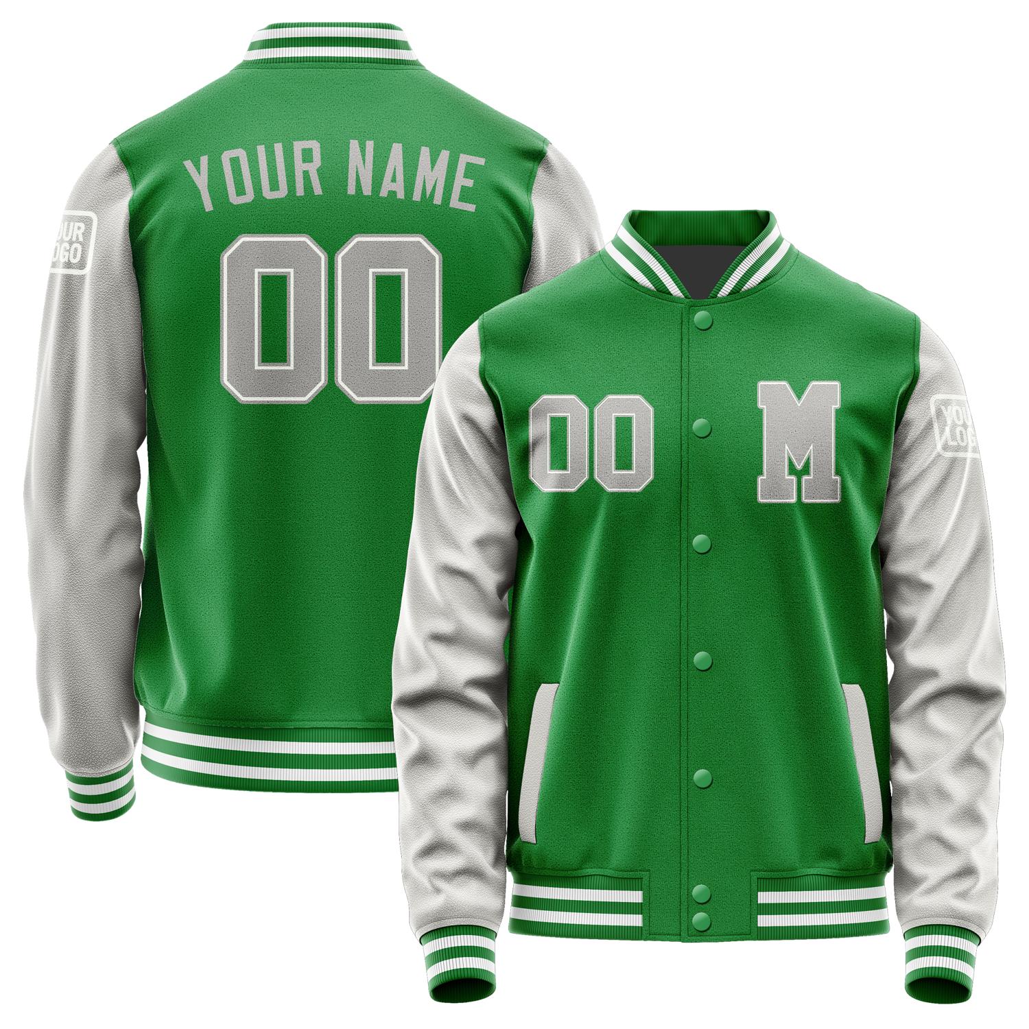 Custom Emerald Green Gray Jacket Jb2424042418041818