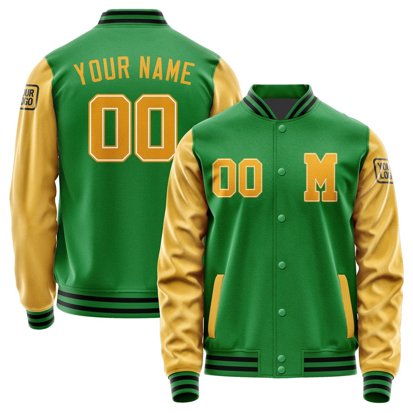 Custom Emerald Green Yellow Jacket Jb2424192417191817