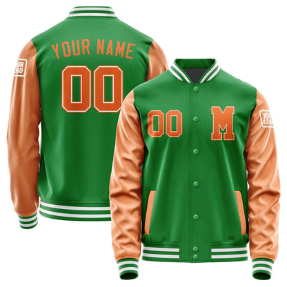Custom Emerald Green Orange Jacket Jb2424282418281818