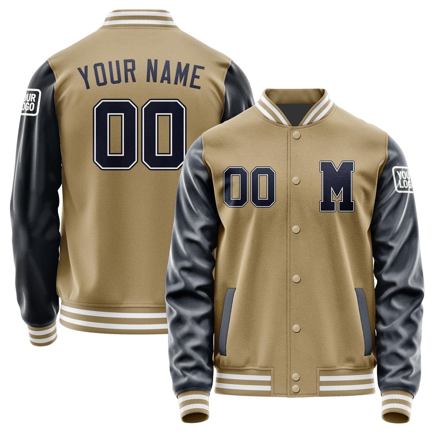 Custom Light Khaki Navy Jacket Jb2525112518111818