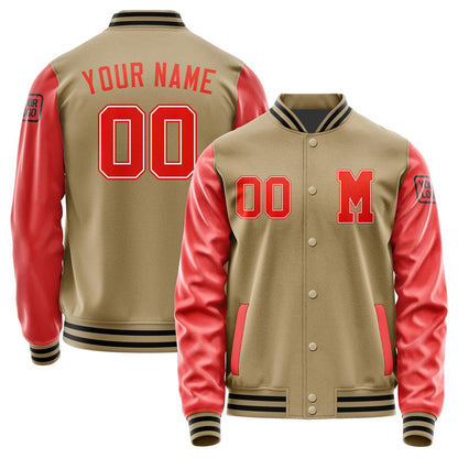 Custom Light Khaki Orange Red Jacket Jb2525122517121817