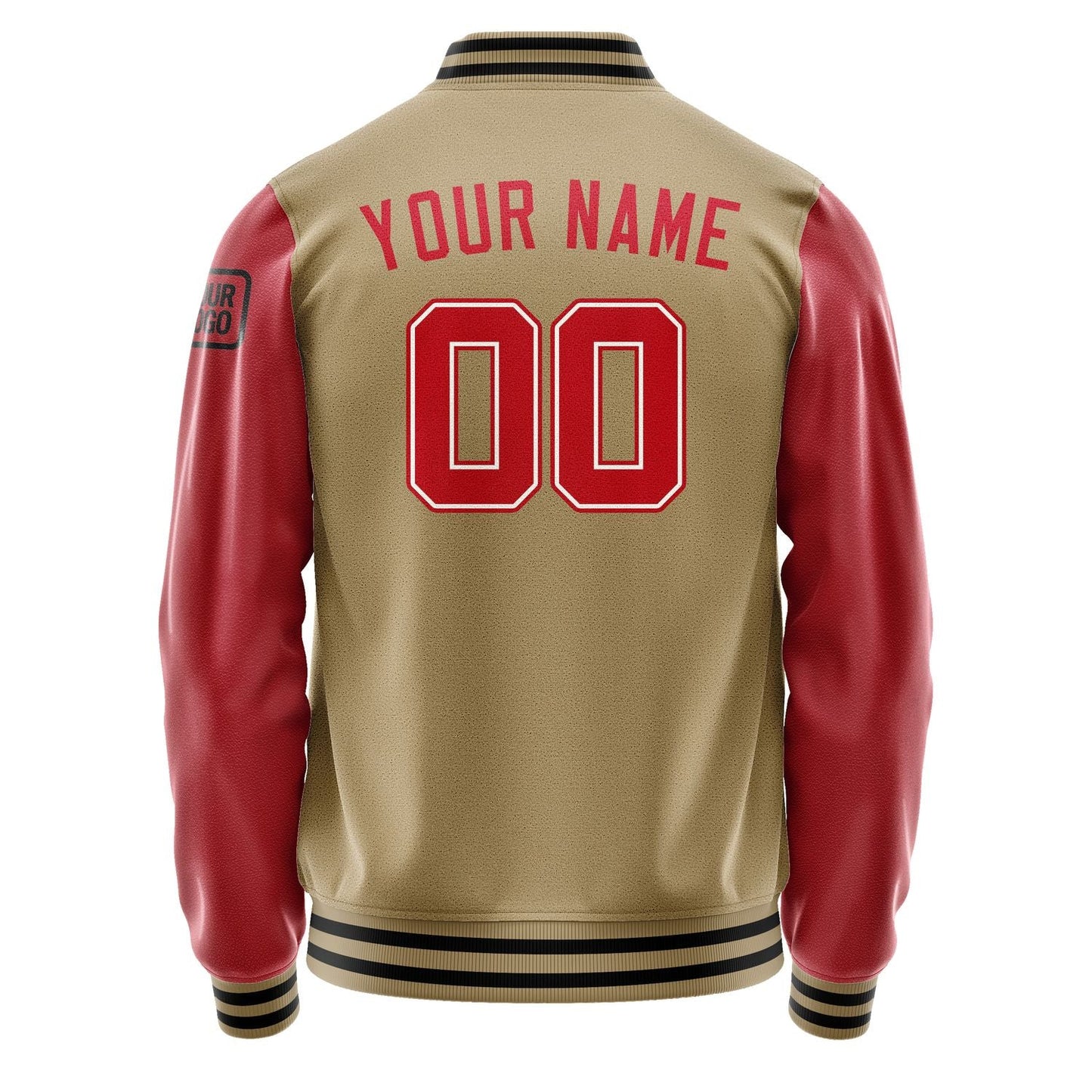 Custom Light Khaki Red Jacket Jb2525142517141817