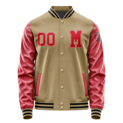 Custom Light Khaki Red Jacket Jb2525142517141817
