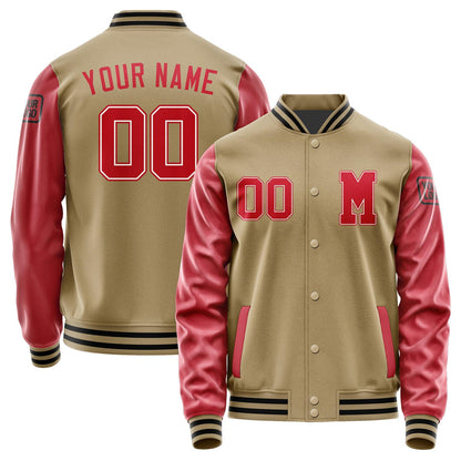 Custom Light Khaki Red Jacket Jb2525142517141817