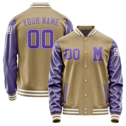 Custom Light Khaki Light Purple Jacket Jb2525232518231818