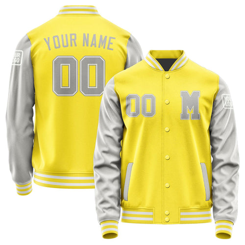 Custom Light Yellow Gray Jacket Jb2626042618041818