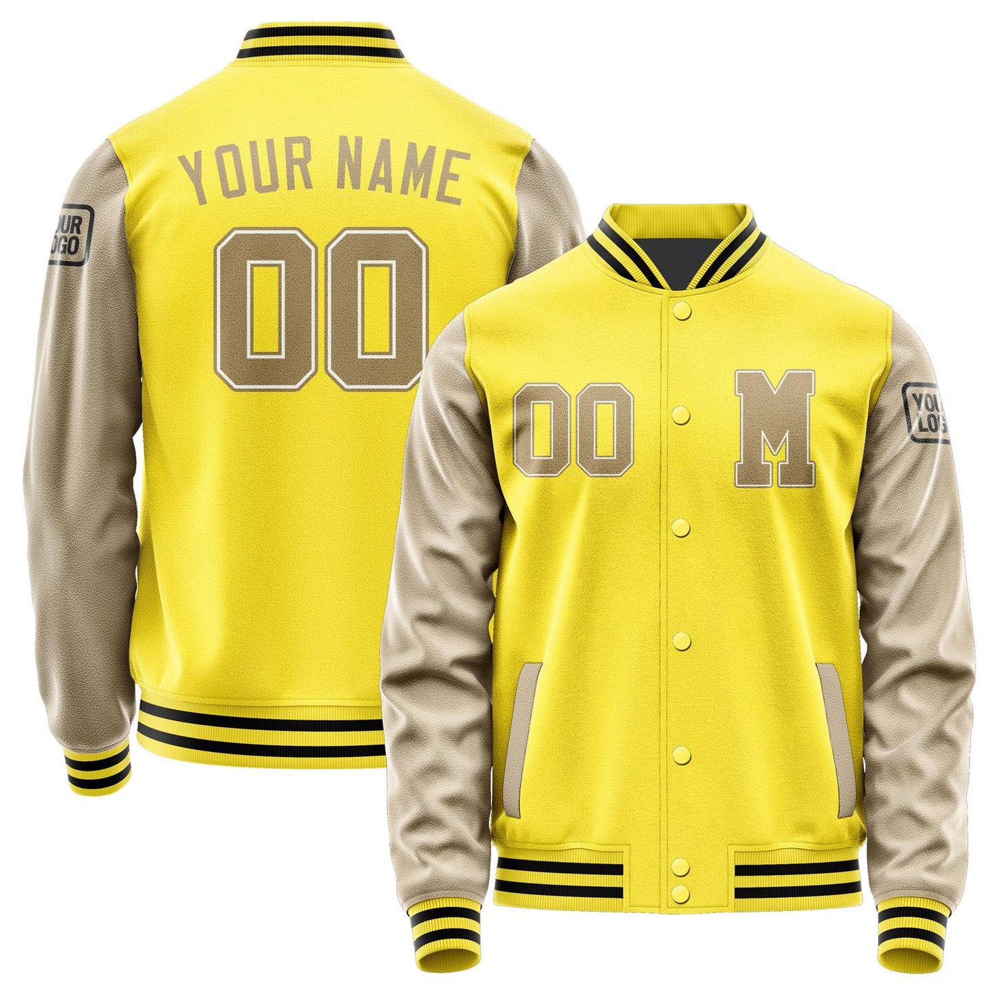 Custom Light Yellow Light Khaki Jacket Jb2626252617251817