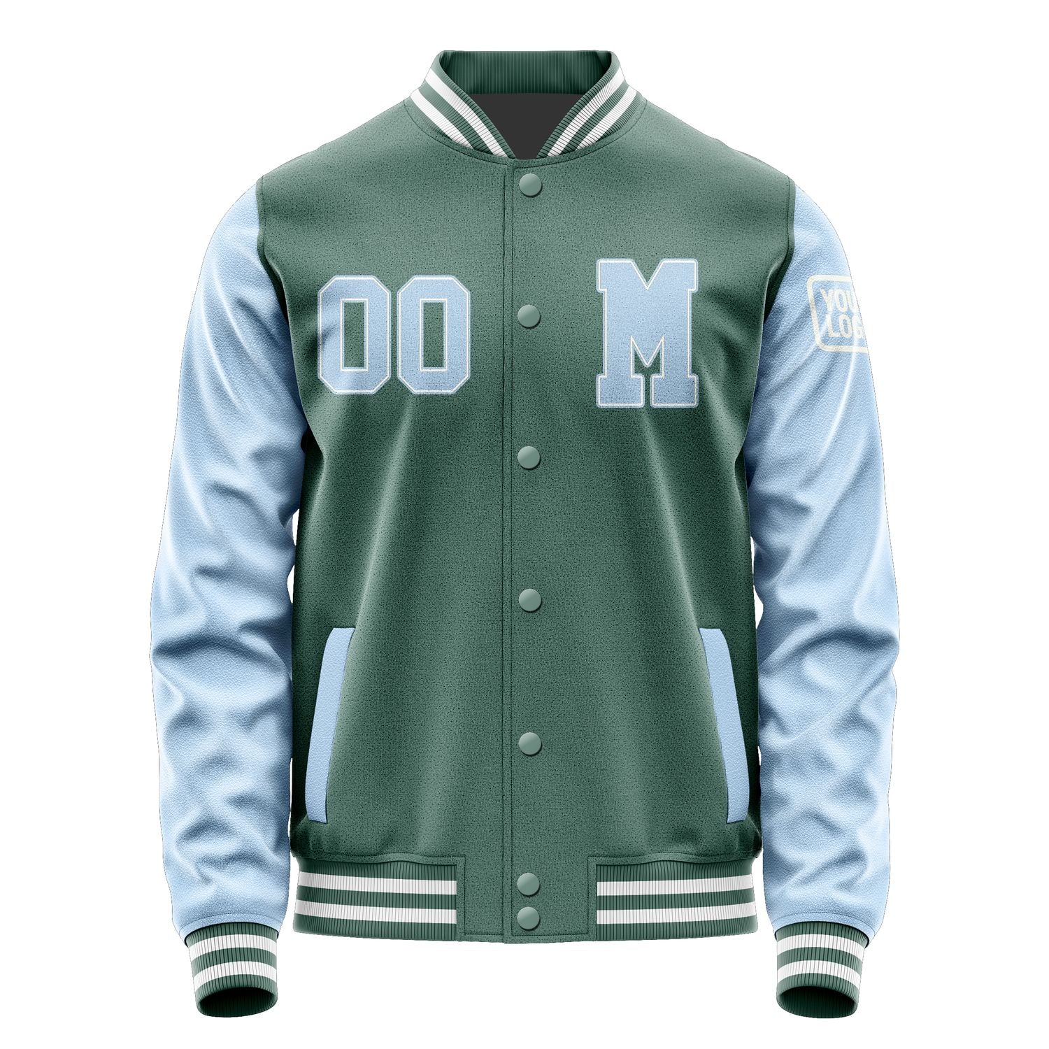 Custom Blue Green Light Blue Jacket Jb2727082718081818