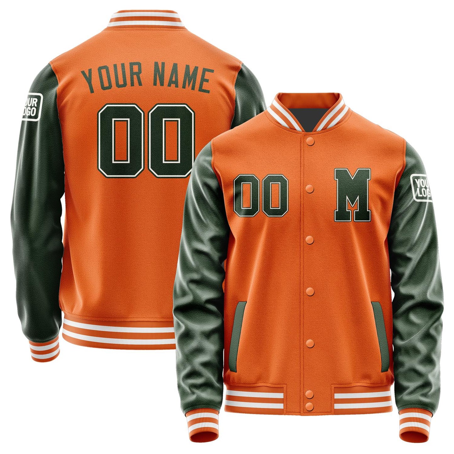 Custom Orange Dark Green Jacket Jb2828062818061818