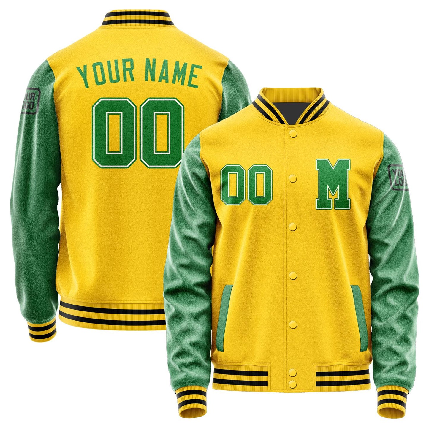 Custom Gold Emerald Green Jacket Jb3030243017241817