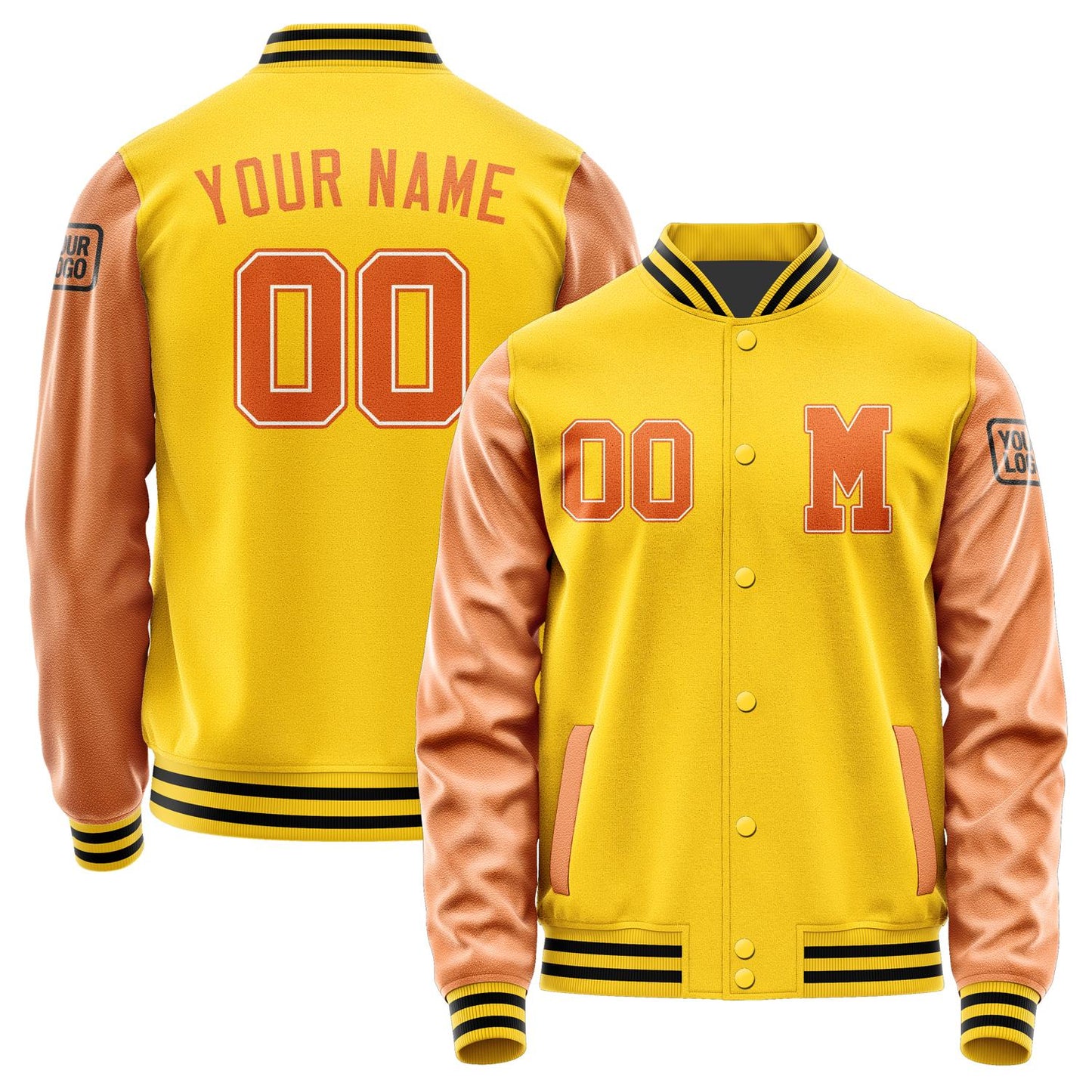 Custom Gold Orange Jacket Jb3030283017281817