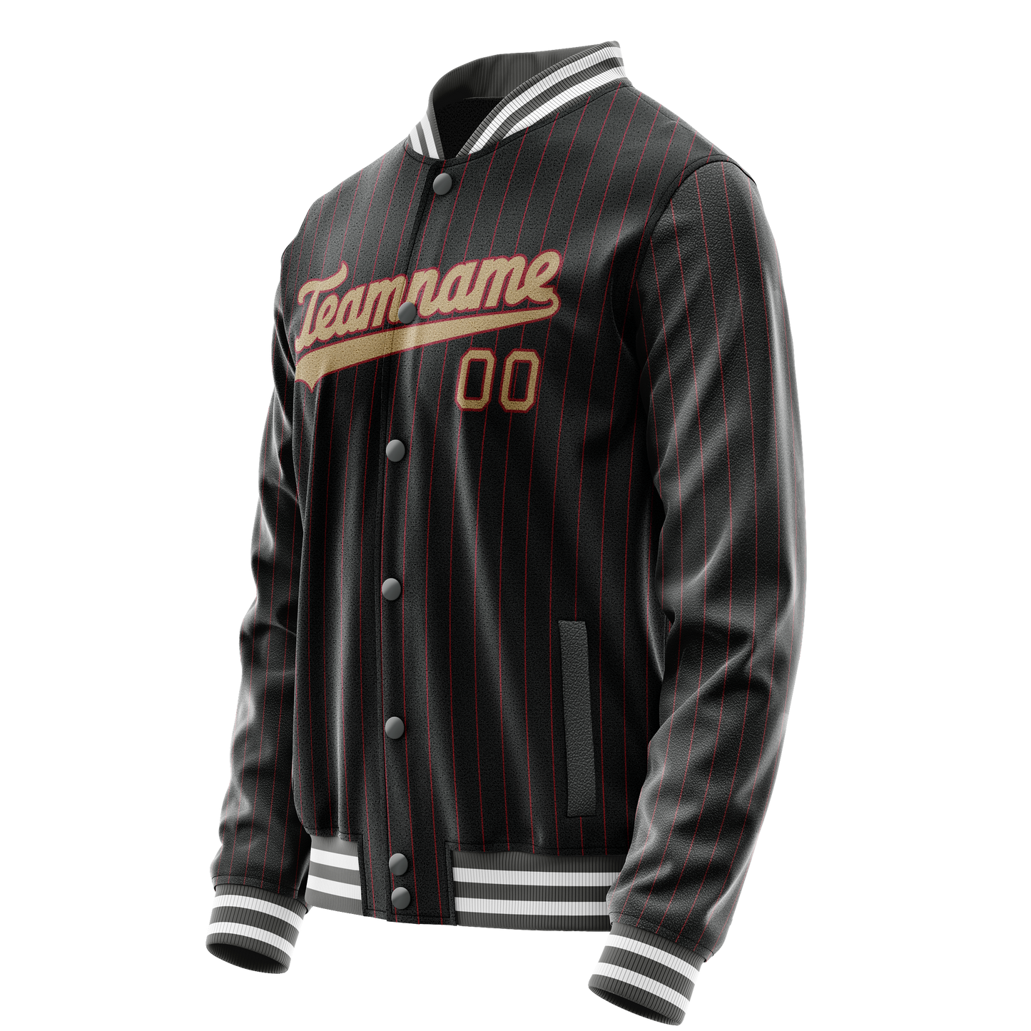 Custom Black Cream Solid Color Varsity Letterman Jacket