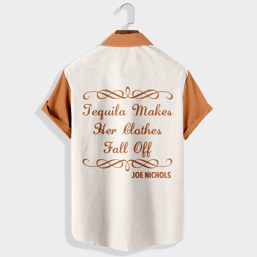 Tequila makes her clothes fall off Printed Short Sleeve Shirt & Shorts Set