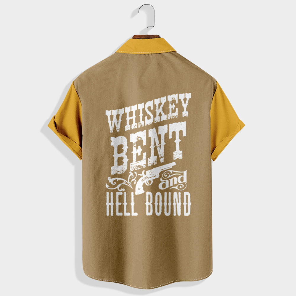 Whiskey bent and hell bound Printed Short Sleeve Shirt & Shorts Set