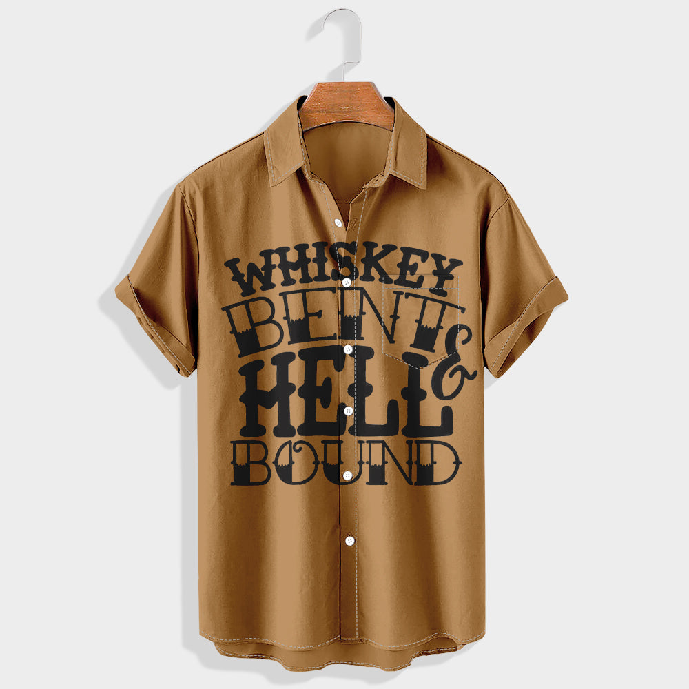 Whiskey bent and hell bound Printed Short Sleeve Shirt & Shorts Set