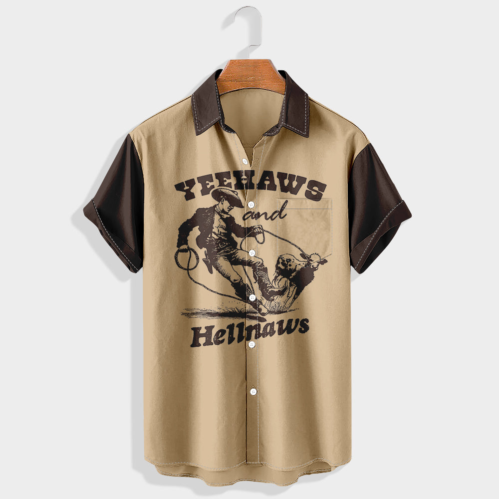 Yeehaws and Hellnaws Printed Short Sleeve Shirt & Shorts Set