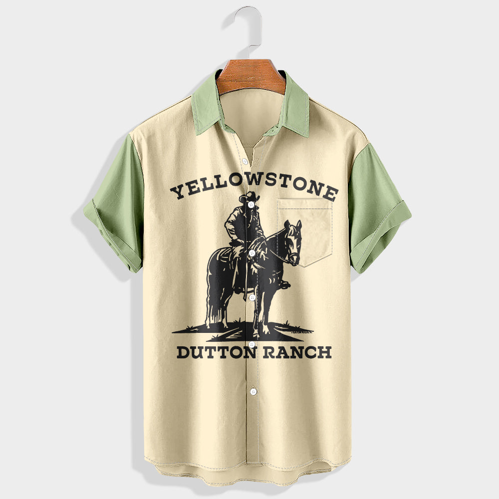 Yellowstone Dutton Ranch Printed Short Sleeve Shirt & Shorts Set