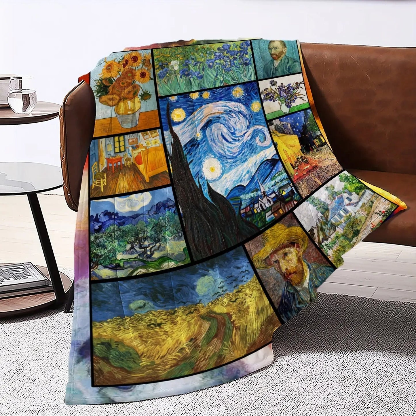 Gifts for Art Lovers Blanket - Starry Night - From Parents, Birthday Christmas Graduation, Inspirational Artistic Collection Blanket
