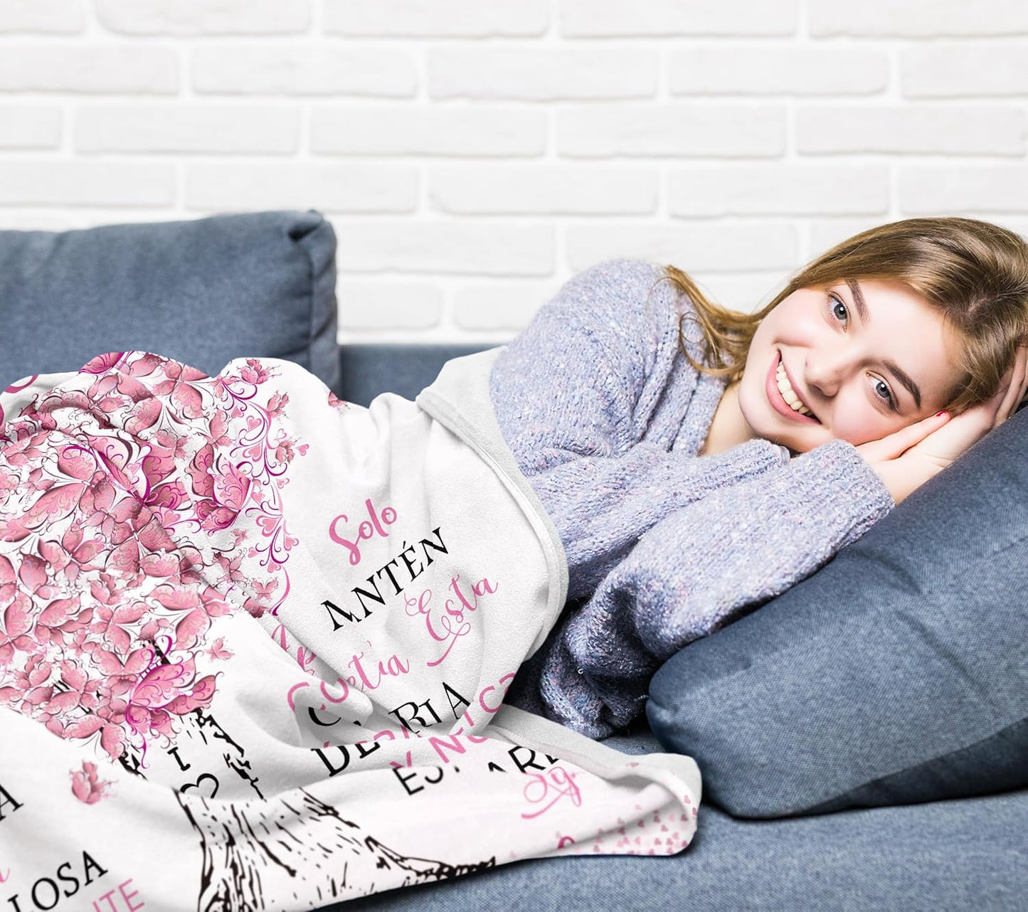 Gifts for Sister Blanket, “La mejor Hermana del Mundo”, From Sister, Birthday Christmas Graduation Holiday, Inspirational Motivational