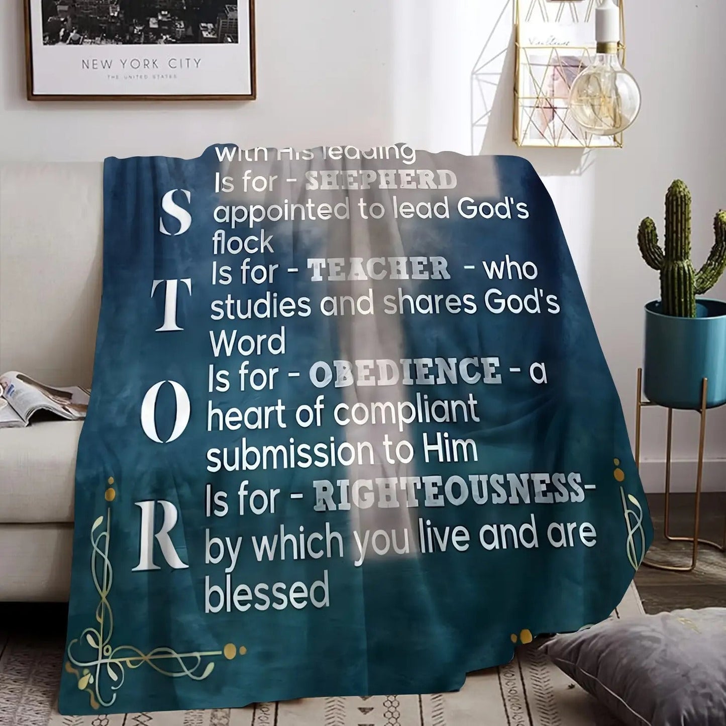 Gifts for Pastor Blanket - P is for the Preacher God called you to be,” From Congregation, Birthday, Christmas, Everyday Encouragement, Inspirational Motivational