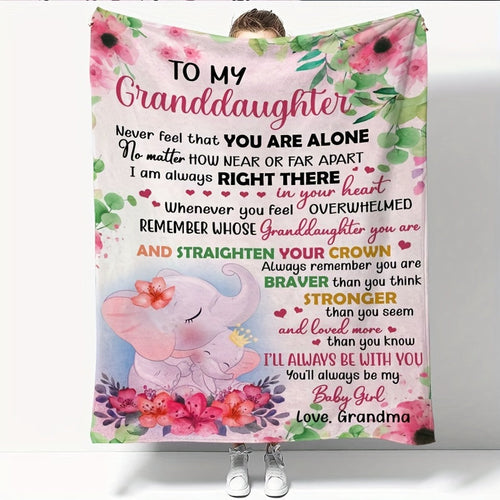 Blanket for Granddaughter Gifts - To My Granddaughter Never Feel That You Are Alone,” From Grandma, Birthday, Christmas, Everyday Encouragement, Inspirational Motivational