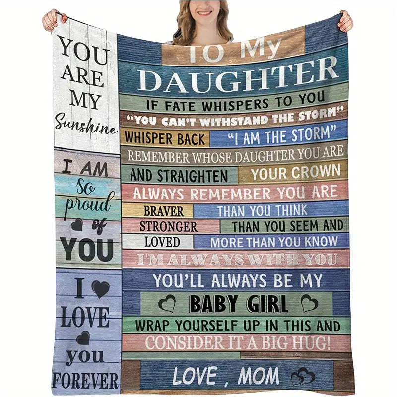 Blanket for Daughter Gifts - You Can't Withstand the Storm, I Am the Storm,” From Mom, Birthday, Christmas, Everyday Encouragement, Inspirational Motivational