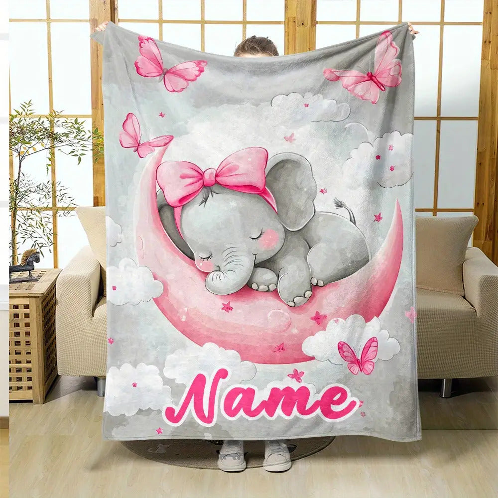 Blanket for Daughter Gifts - Name - From Parents, Birthday, Christmas, Everyday Encouragement, Inspirational, Cute Elephant Design