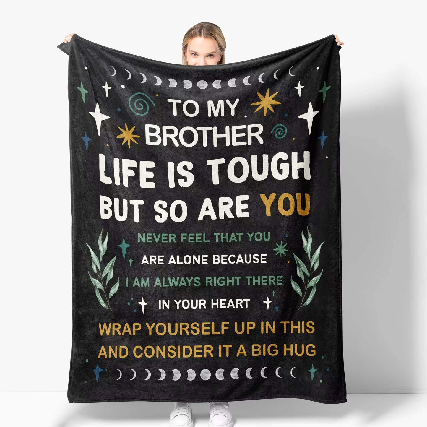 Gifts for Brother Blanket, "To My Brother Life is Tough But So Are You", From Sister Brother, Birthday Christmas Graduation, Inspirational