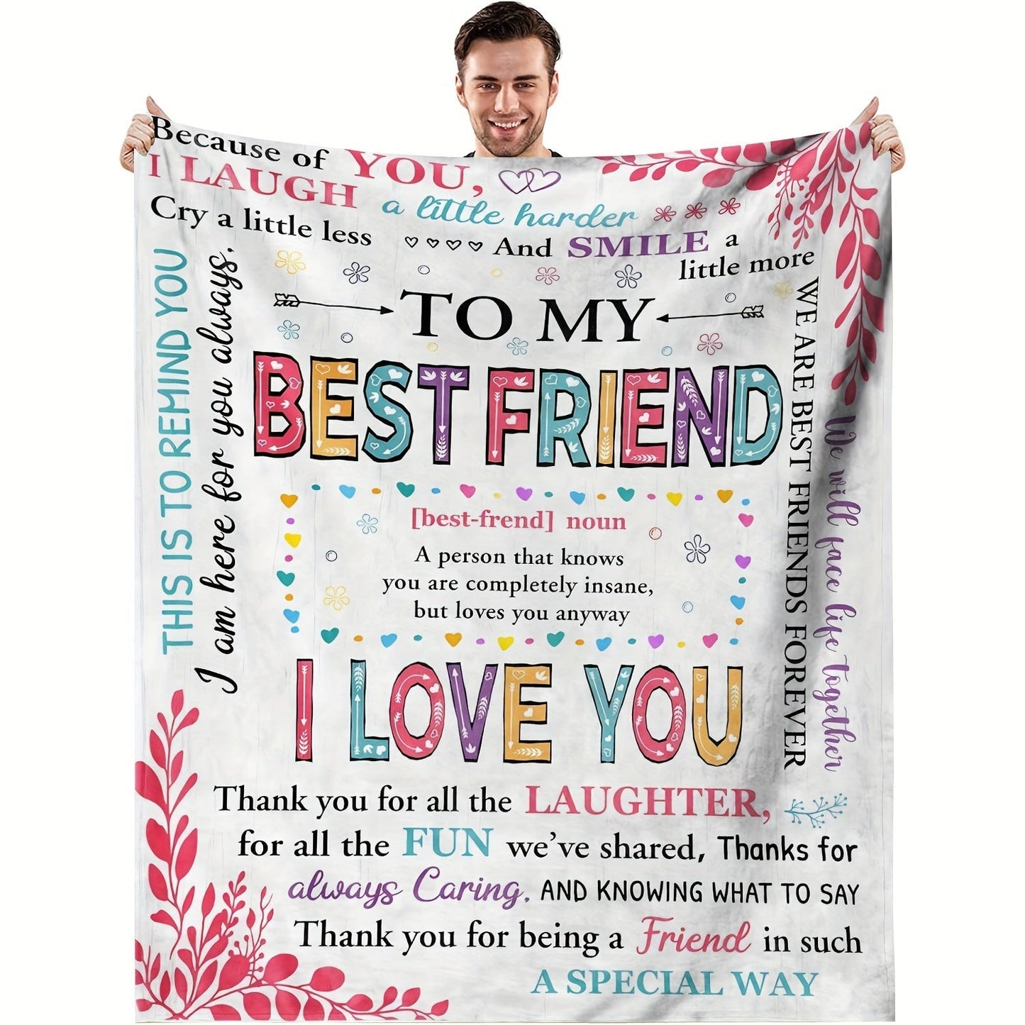 Comfortable Flannel Shawl Blanket - Perfect Gift for Best Friend，Soft and warm，Suitable for Sofa、Bed、Office and travel - Four Seasons Comfortable，Wearable Blanket