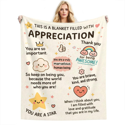 Blanket for Son Gifts, “This Is a Blanket Filled With Appreciation”, From Mom Dad, Birthday, Christmas, Graduation, Motivational Inspirational