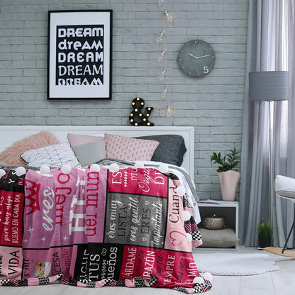 Gifts for Daughter Blanket - Eres la mejor HIJA del mundo - From Mom Dad, Birthday Christmas Everyday Encouragement, Inspirational Motivational