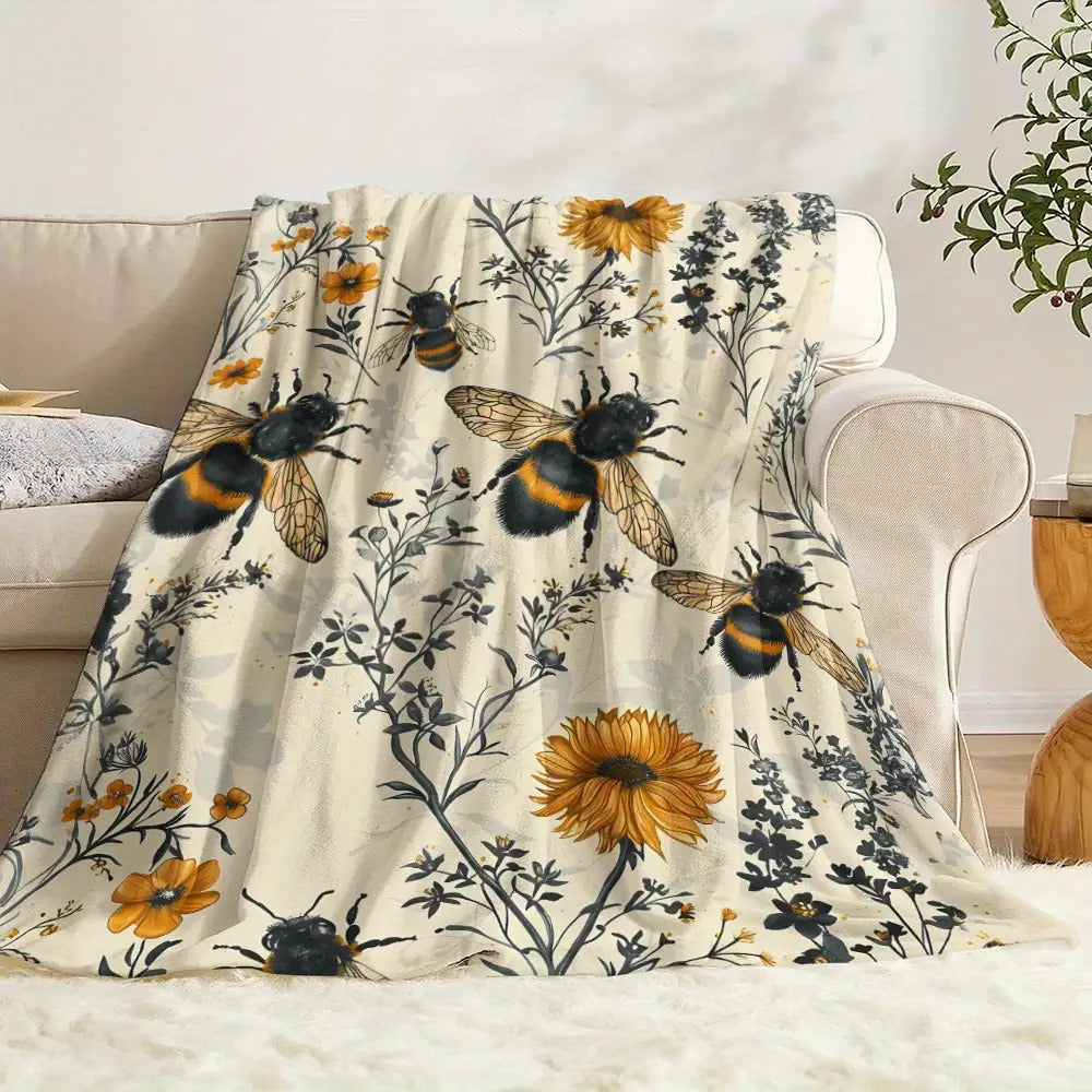 Gifts for Nature Lovers Blanket - Bee Happy,” From Friends, Birthday, Holiday, Everyday Encouragement, Inspirational