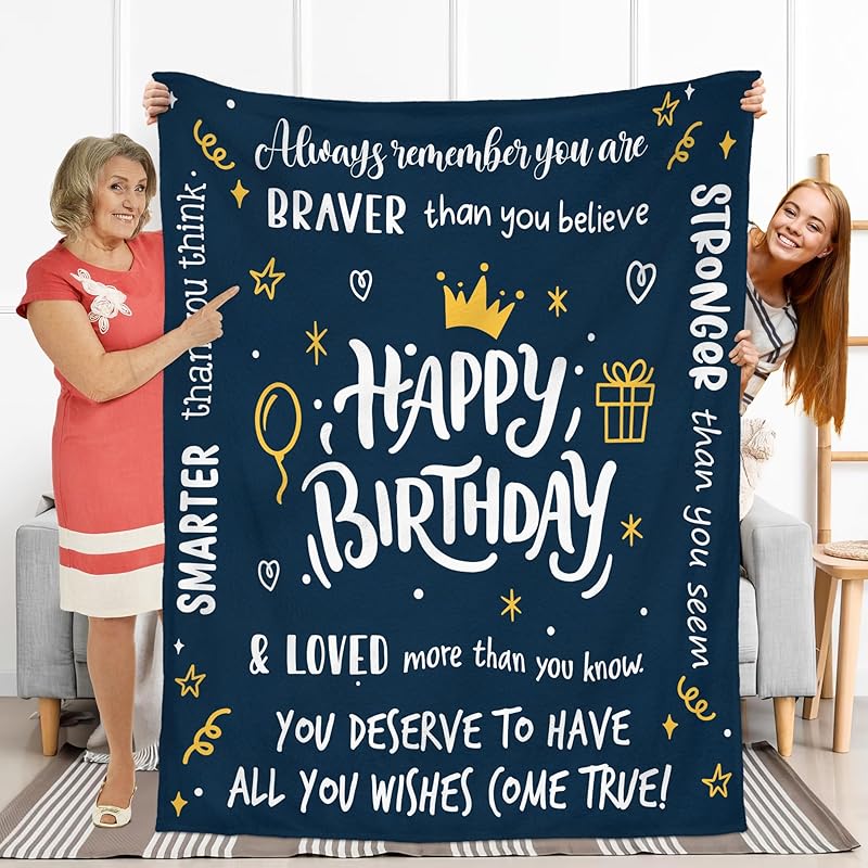 Blanket for Son Gifts, “There are people in this world who make things better... Thank you for being one of them”, From Mom Dad, Birthday Christmas Graduation, Inspirational Motivational