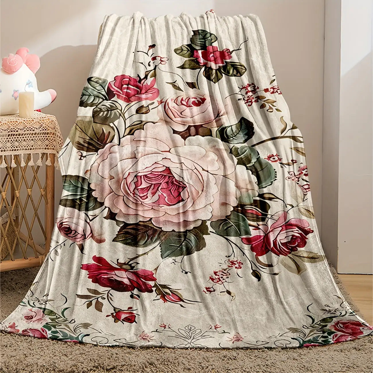 Gifts for Her Blanket, "To My Mom, The Heart of Our Family," From Daughter Son, Birthday Christmas Holiday, Sentimental Floral