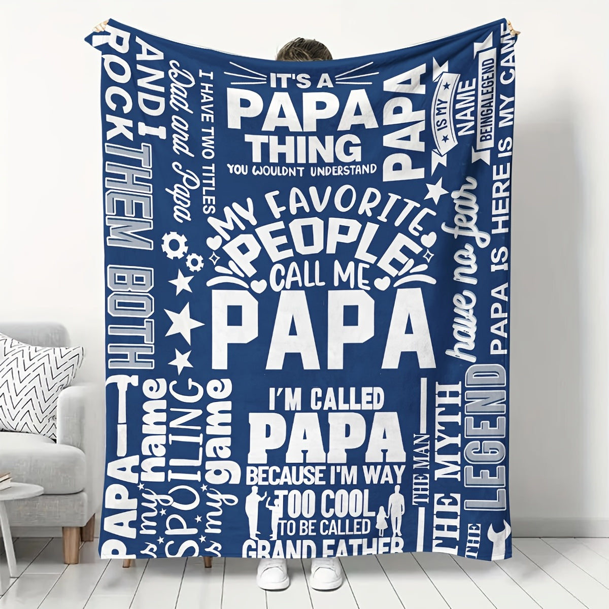 Gifts for Papa Blanket - It's a Papa Thing You Wouldn't Understand - From Children Grandchildren, Birthday Christmas Holiday, Inspirational Motivational