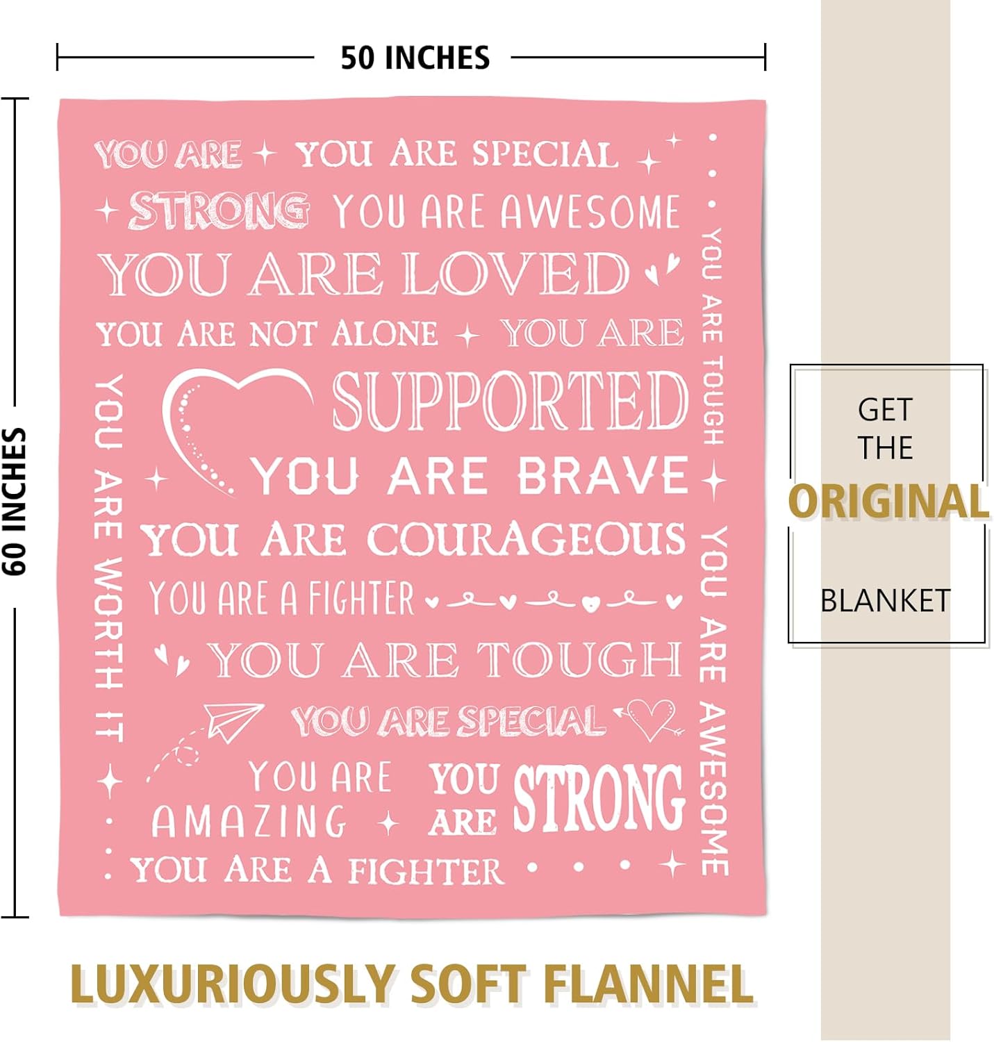 Gifts for Son Blanket, “You Are Loved, Supported, Brave, Courageous, Strong”, From Mom Dad, Birthday, Christmas, Encouragement, Inspirational