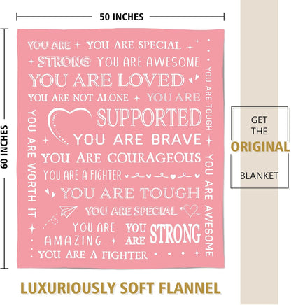 Gifts for Son Blanket, “You Are Loved, Supported, Brave, Courageous, Strong”, From Mom Dad, Birthday, Christmas, Encouragement, Inspirational