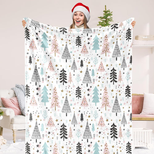 Blanket for Son Gifts, “Merry Christmas Trees”, From Parents, Christmas Birthday Holiday, Inspirational